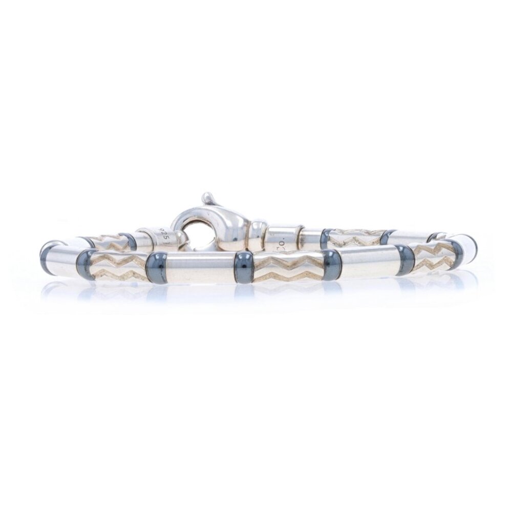 Tiffany & Co. Aztec Hematite Beaded Bracelet 7 1/2" - Sterling Silver 925